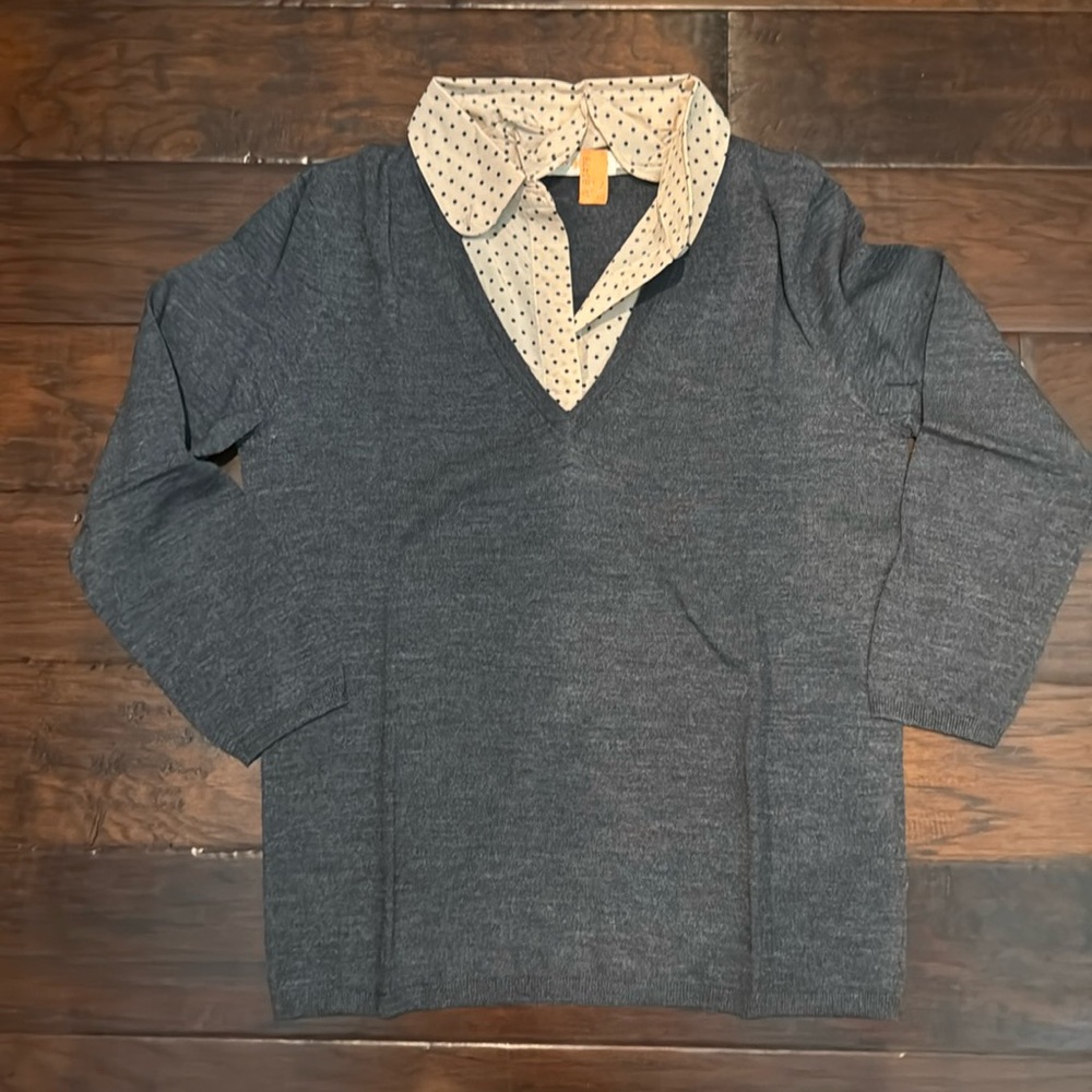 Tory Burch sweater removable collar twofer M